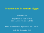 Mathematics in Ancient Egypt