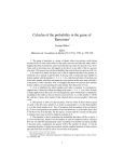 Calculus of the probability in the game of Rencontre