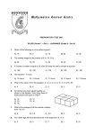 PREPARATORY TEST 2007 EULER (Grade 7 – Sec I