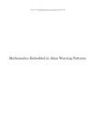 Mathematics Embedded in Akan Weaving Patterns