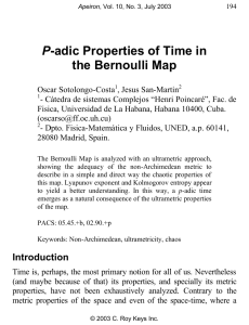 P-adic Properties of Time in the Bernoulli Map