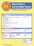 1 materials Objectives Teaching the Lesson