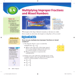 Multiplying Improper Fractions and Mixed Numbers Focus on…