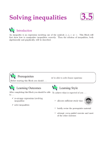 3.5 Solving inequalities Introduction