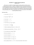 MATH 135 – Sample Final Exam Review