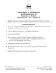 Foundations of Mathematics and Pre-Calculus 10 Examination Booklet