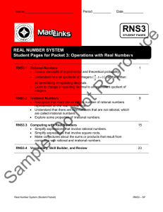 RNS3 REAL NUMBER SYSTEM