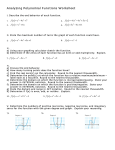 Analyzing Polynomial Functions Worksheet
