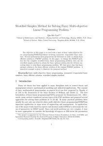 Stratified Simplex Method for Solving Fuzzy Multi
