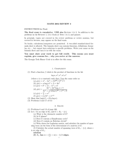 MATH 2602 REVIEW 3 INSTRUCTIONS for Final: The final exam is