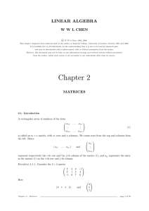 Chapter 2 : Matrices