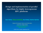 Design and implementation of parallel algorithms for highly