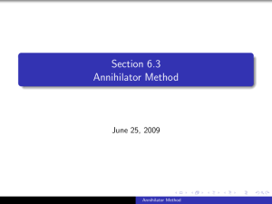 Section 6.3 Annihilator Method