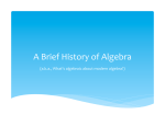 A Brief History of Algebra