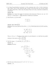 JHMT 2015 Algebra Test Solutions 14 February 2015 1. In a Super