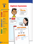 Algebraic Expressions - glencoe