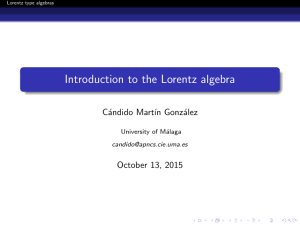 Introduction to the Lorentz algebra