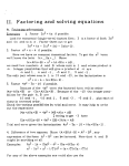 11. Factoring and solving equations