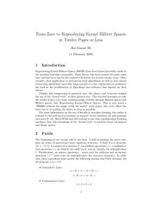 From Zero to Reproducing Kernel Hilbert Spaces in Twelve Pages
