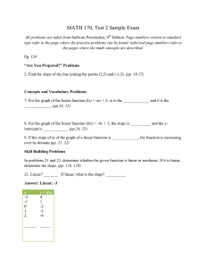 MATH 170, Test 2 Sample Exam