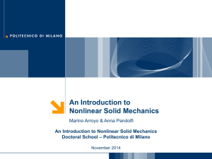 An Introduction to Nonlinear Solid Mechanics Marino Arroyo &amp; Anna Pandolfi