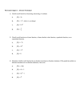 9th Grade Chapter 1 - 2 Review Worksheet 1. Classify each function