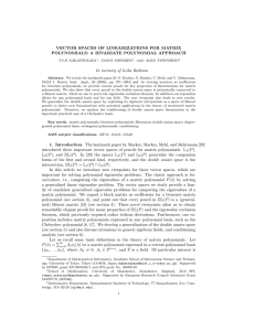 VECTOR SPACES OF LINEARIZATIONS FOR MATRIX