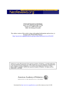 Fetal and Neonatal Arrhythmias