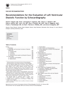 Recommendations for the Evaluation of Left Ventricular Diastolic