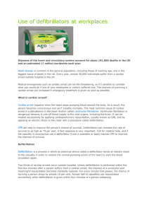 Use of defibrillators at workplaces