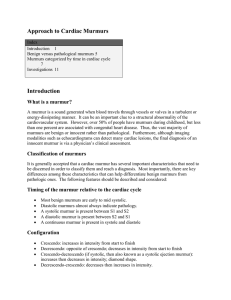 Approach to Cardiac Murmurs