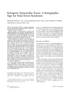 Echogenic Intracardiac Focus: A Sonographic Sign for