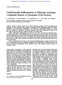 Cardiovascular malformations in DiGeorge syndrome