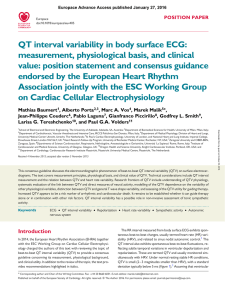 QT interval variability in body surface ECG
