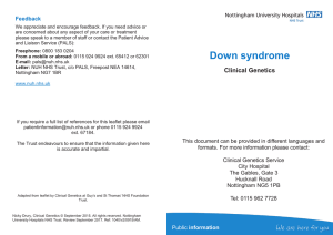 Down syndrome - Nottingham University Hospitals NHS Trust