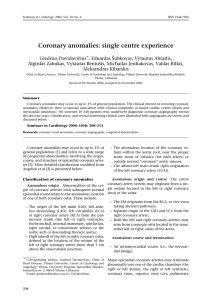 Coronary anomalies: single centre experience