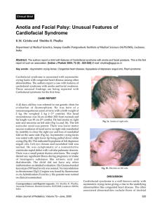 Anotia and Facial Palsy: Unusual Features of Cardiofacial Syndrome