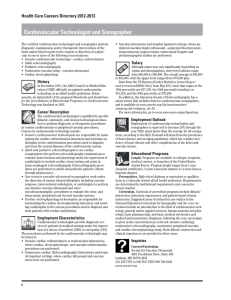 Cardiovascular Technologist and Sonographer