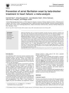 Prevention of atrial ﬁbrillation onset by beta-blocker Clinical research