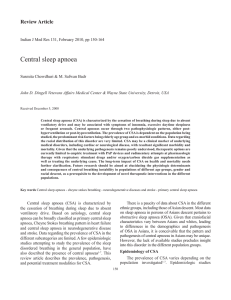 Central	sleep	apnoea Review Article Indian J Med Res 131, February 2010, pp 150-164