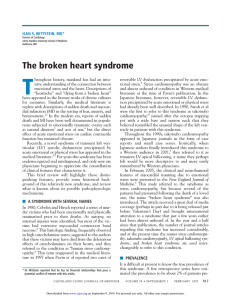T The broken heart syndrome
