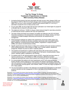 Top Ten Things To Know Treatment of Hypertension in Patients With