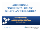 Incidentalomas in the Abdomen