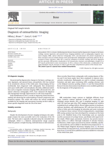 Diagnosis of osteoarthritis: Imaging