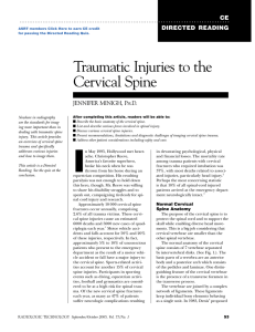 Traumatic Injuries to the Cervical Spine