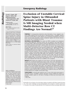 Exclusion of Unstable Cervical Spine Injury in Obtunded Patients