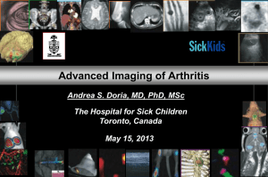 Advanced Imaging of Arthritis - Society for Pediatric Radiology