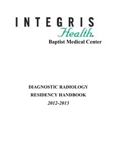 Baptist Medical Center 2012-2013 DIAGNOSTIC RADIOLOGY