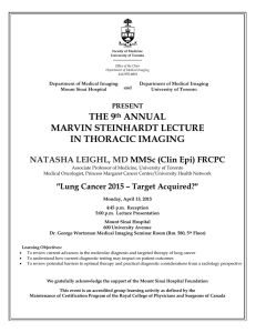 THE 9th ANNUAL MARVIN STEINHARDT LECTURE IN THORACIC