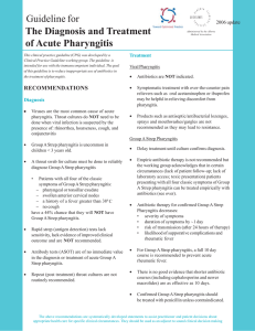 Guideline for The Diagnosis and Treatment of Acute Pharyngitis